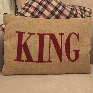 KING burlap pillow